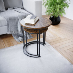 Lassic Vida Designs Brooklyn Nest Of 2 Round Tables, Dark Wood - thumbnail 4