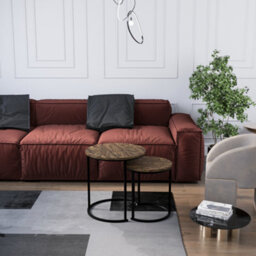 Lassic Vida Designs Brooklyn Nest Of 2 Round Tables, Dark Wood - thumbnail 2