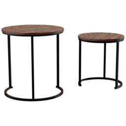Lassic Vida Designs Brooklyn Nest Of 2 Round Tables, Dark Wood - thumbnail 9