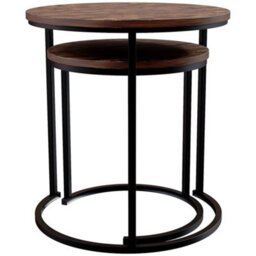 Lassic Vida Designs Brooklyn Nest Of 2 Round Tables, Dark Wood - thumbnail 8