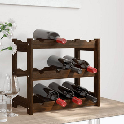 Vidaxl Wine Rack For 12 Bottles Brown Solid Wood Pine - image 1
