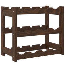 Vidaxl Wine Rack For 12 Bottles Brown Solid Wood Pine - thumbnail 5