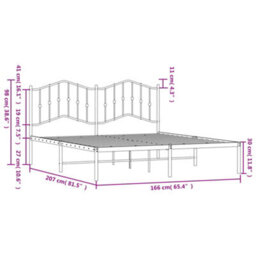 Berkfield Metal Bed Frame Without Mattress With Headboard Black 160X200Cm - thumbnail 9