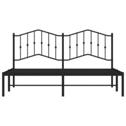Berkfield Metal Bed Frame Without Mattress With Headboard Black 160X200Cm - thumbnail 5
