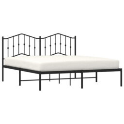 Berkfield Metal Bed Frame Without Mattress With Headboard Black 160X200Cm - thumbnail 3