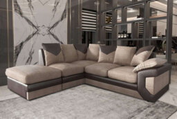 Sliding Wardrobes 4 u LTD Delnum Fabric 3+2 And Corner Seated Sofa Set In 2 Colors - Brown Left Corner - thumbnail 1