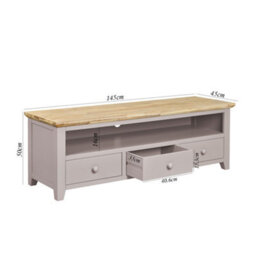 Statement Furniture Florence Truffle Tv Stand With 3 Drawers And Shelf - thumbnail 2