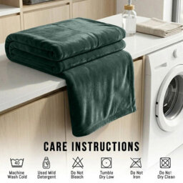 Moonlight Bedding Fleece Blanket Soft Throw Lightweight All Season Sofa, Bed & Travel Blanket Super King (Emerald, 230X270Cm) - thumbnail 5