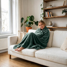 Moonlight Bedding Fleece Blanket Soft Throw Lightweight All Season Sofa, Bed & Travel Blanket Super King (Emerald, 230X270Cm) - thumbnail 2