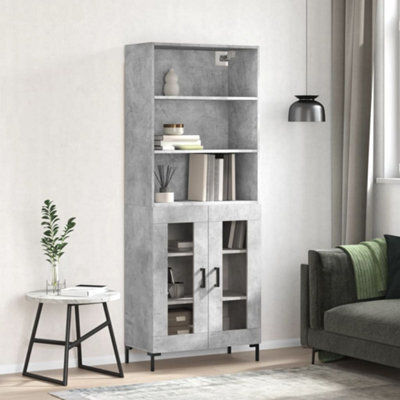 Berkfield Highboard Concrete Grey 69.5X34X180 Cm Engineered Wood - image 1