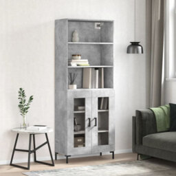 Berkfield Highboard Concrete Grey 69.5X34X180 Cm Engineered Wood - thumbnail 1