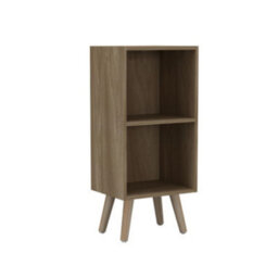 Urbn-Living Urbnliving 53Cm Height 2 Tier Oak Wooden Storage Cube Bookcase Scandinavian Style Pine Legs