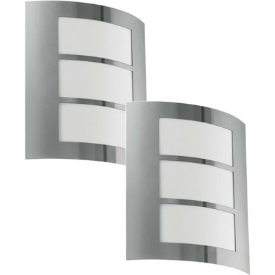 Stylish 2 Pack Ip44 Outdoor Wall Lights - Modern Stainless Steel Porch Lamps - image 1