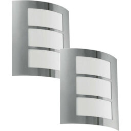 Stylish 2 Pack Ip44 Outdoor Wall Lights - Modern Stainless Steel Porch Lamps
