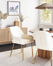Beliani Set Of 2 Dining Chairs Loverna Velvet Off-White - thumbnail 2