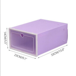 20 Pack Stackable Plastic Foldable Shoe Storage Boxes - thumbnail 2