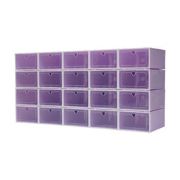 20 Pack Stackable Plastic Foldable Shoe Storage Boxes - thumbnail 5
