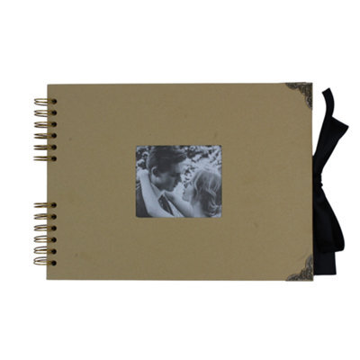 Woodside Home Living Metal Corner Scrap Book Style Photo Album 29Cm X 21.5Cm - Brown - image 1