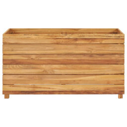 Berkfield Raised Bed 100X40X55 Cm Recycled Teak And Steel - thumbnail 3