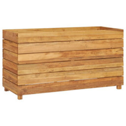 Berkfield Raised Bed 100X40X55 Cm Recycled Teak And Steel - thumbnail 2