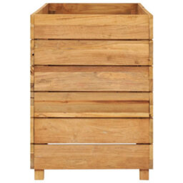 Berkfield Raised Bed 100X40X55 Cm Recycled Teak And Steel - thumbnail 4