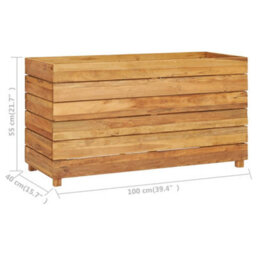 Berkfield Raised Bed 100X40X55 Cm Recycled Teak And Steel - thumbnail 9