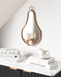 Beliani Wall Candle Holder Bazarnes Metal 45 Cm Gold - thumbnail 2