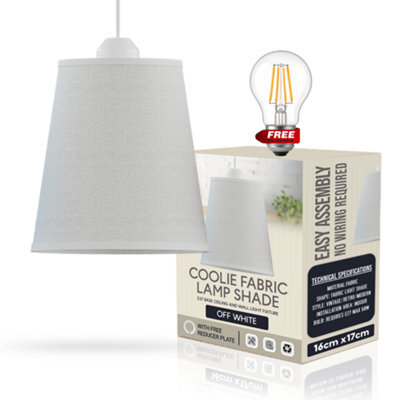Fabric Lampshade With Premium Quality Free A60 Led Bulb Off-White Light Shade For Floor Lamps - image 1