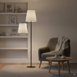 Fabric Lampshade With Premium Quality Free A60 Led Bulb Off-White Light Shade For Floor Lamps - thumbnail 4