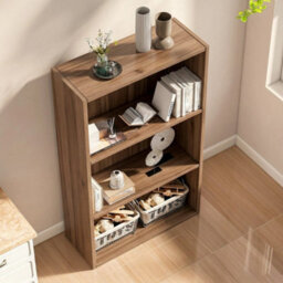 60Cm Oak 3 Shelf Tier Wooden Bookcase Cabinet Storage Shelving Display Shelves - thumbnail 3