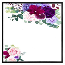 "Andrew Lee Pink & Purple Roses (Picutre Frame) / 12X12"" / Grey" - thumbnail 3