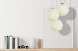 Ledsone Modern 3 Way Decorative Vine Ball Rattan Shade Chandelier Three Head Ceiling Pendant Light Home Decor White - thumbnail 4