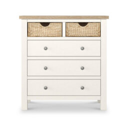 Farro Basket Coconut White 2 Over 3 Chest Of Drawers - Fully Assembled - By Roseland Furniture - thumbnail 3