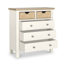 Farro Basket Coconut White 2 Over 3 Chest Of Drawers - Fully Assembled - By Roseland Furniture - thumbnail 5