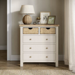 Farro Basket Coconut White 2 Over 3 Chest Of Drawers - Fully Assembled - By Roseland Furniture - thumbnail 9