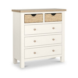 Farro Basket Coconut White 2 Over 3 Chest Of Drawers - Fully Assembled - By Roseland Furniture - thumbnail 8