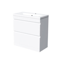 Nes Home 800 Freestanding Gloss White Basin Vanity Sink 2 Drawers - thumbnail 7