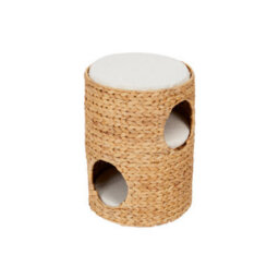 Teamson Pets Indoor 3-Tier Wicker Scratch Tower Tree & Cat Bed Condo House With Three Removable Washable Cushions, Tan/cream - thumbnail 2