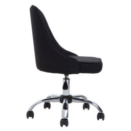 Orsina Ergonomic Black Fabric Home Office Chair, Comfortable Design Work From Home Chair, Movable Chair For Bedroom - thumbnail 3