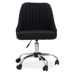 Orsina Ergonomic Black Fabric Home Office Chair, Comfortable Design Work From Home Chair, Movable Chair For Bedroom