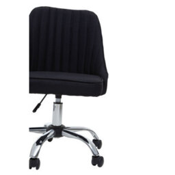 Orsina Ergonomic Black Fabric Home Office Chair, Comfortable Design Work From Home Chair, Movable Chair For Bedroom - thumbnail 5