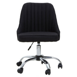 Orsina Ergonomic Black Fabric Home Office Chair, Comfortable Design Work From Home Chair, Movable Chair For Bedroom - thumbnail 9