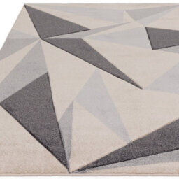 Cream Grey Geometric 13mm Thick Stain-Resistant Rug For Bedroom, Dining Room, Easy To Clean Modern Rug-80Cm X 150Cm - thumbnail 7