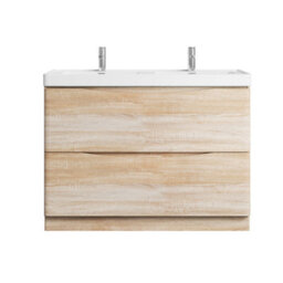 Plum&clay Eden Light Oak Floor Standing Vanity Unit With Ceramic Basin (W)1200mm - thumbnail 3