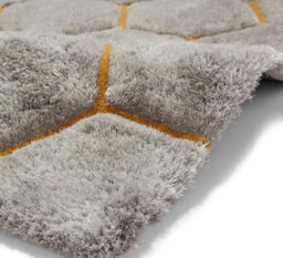 Grey/yellow Abstract Shaggy Modern Easy To Clean Rug For Dining Room Bed Room And Living Room-150Cm X 230Cm - thumbnail 2