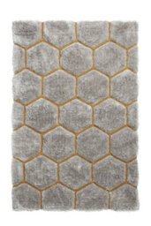 Grey/yellow Abstract Shaggy Modern Easy To Clean Rug For Dining Room Bed Room And Living Room-150Cm X 230Cm - thumbnail 3
