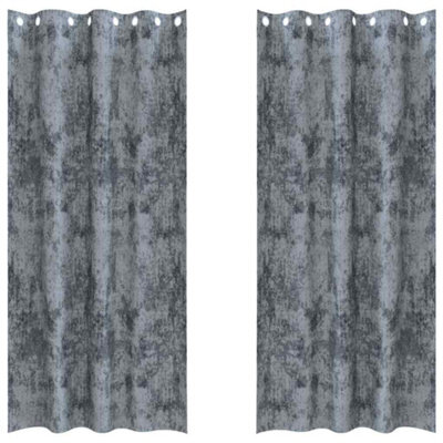 Berkfield Classic Curtain With Curtains 2 Pcs Silver Grey 245 X 140 Cm Velvet - image 1