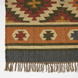 Homescapes Lucea Orange & Blue Kilim Wool Rug 240 X 300 Cm - thumbnail 3