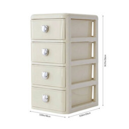 Desktop Organiser 4 Tier Drawer Storage Unit Transparent Plastic Desk Stationery - thumbnail 2