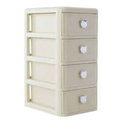 Desktop Organiser 4 Tier Drawer Storage Unit Transparent Plastic Desk Stationery - thumbnail 4